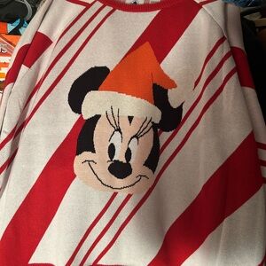Minnie Mouse disney candy cane Christmas sweater 2x new